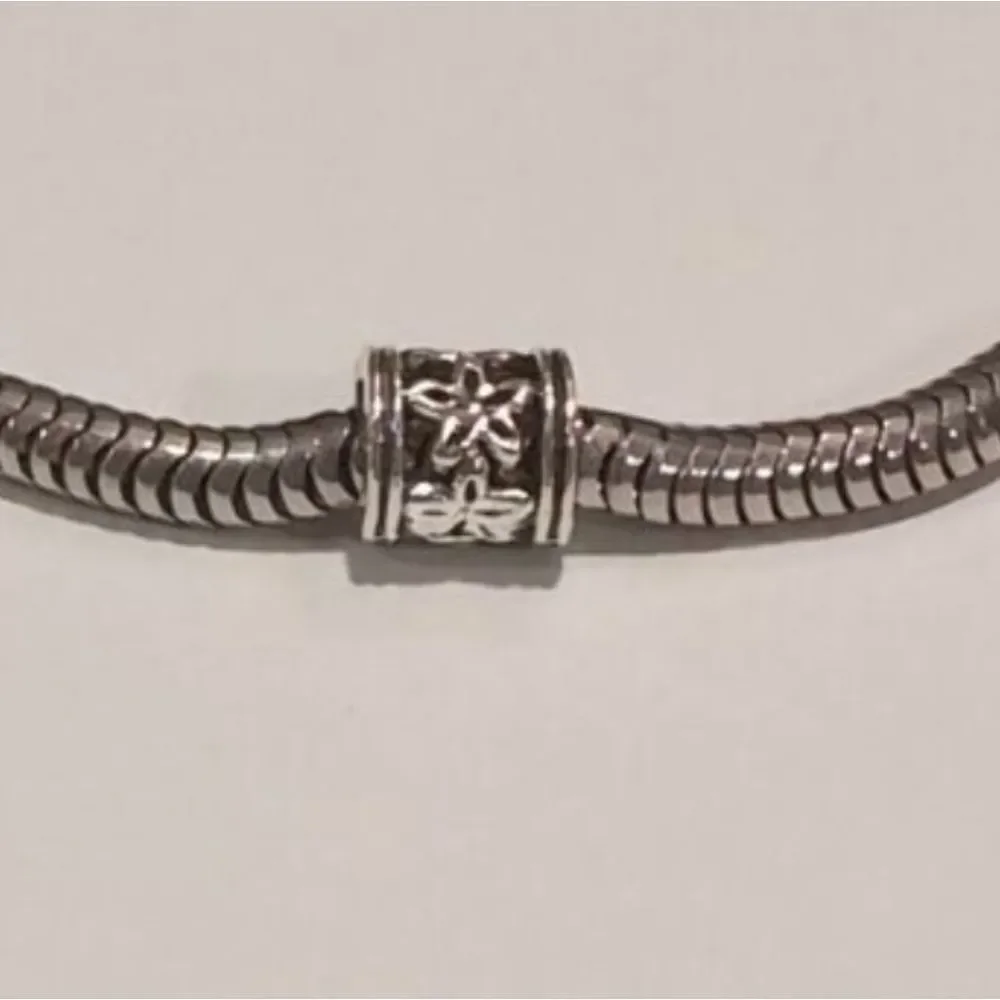 Silver Floral Spacer Charm for Pandora Style‎ Bracelet